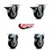 Service Caster 3.5'' Black Poly Wheel Swivel Top Plate Caster Set with 2 Posi Brakes 2 Rigid, 4PK SCC-20S3514-PPUB-BLK-PLB-2-R-2 - alternate 4